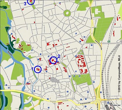 Veranstaltungsorte im Innenstadtbereich von Halle (Saale)